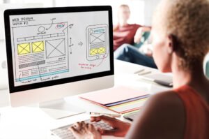 Business website redesign showing old and modern website design